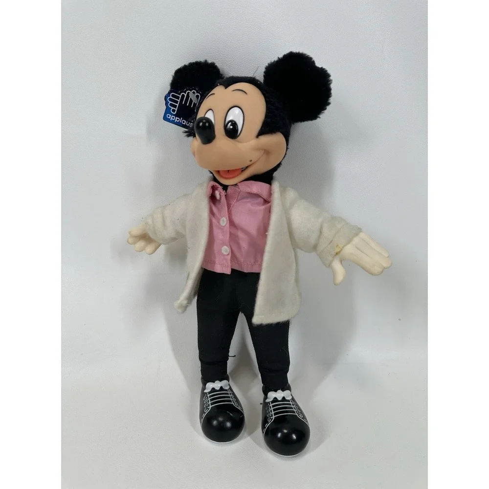 Mickey Mouse Sock Hop Hard Plastic Plush 11